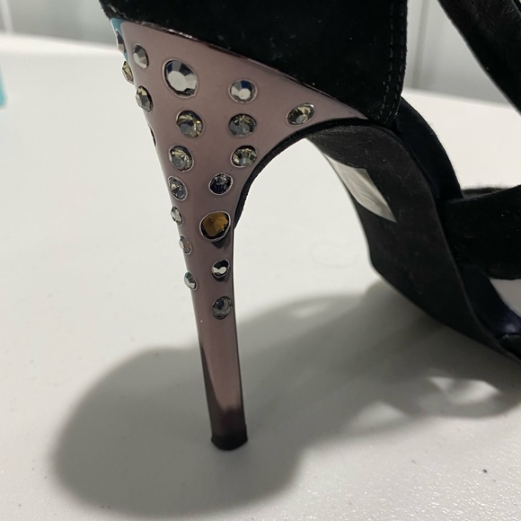 Black suede Marciano heels - Picture 4 of 5